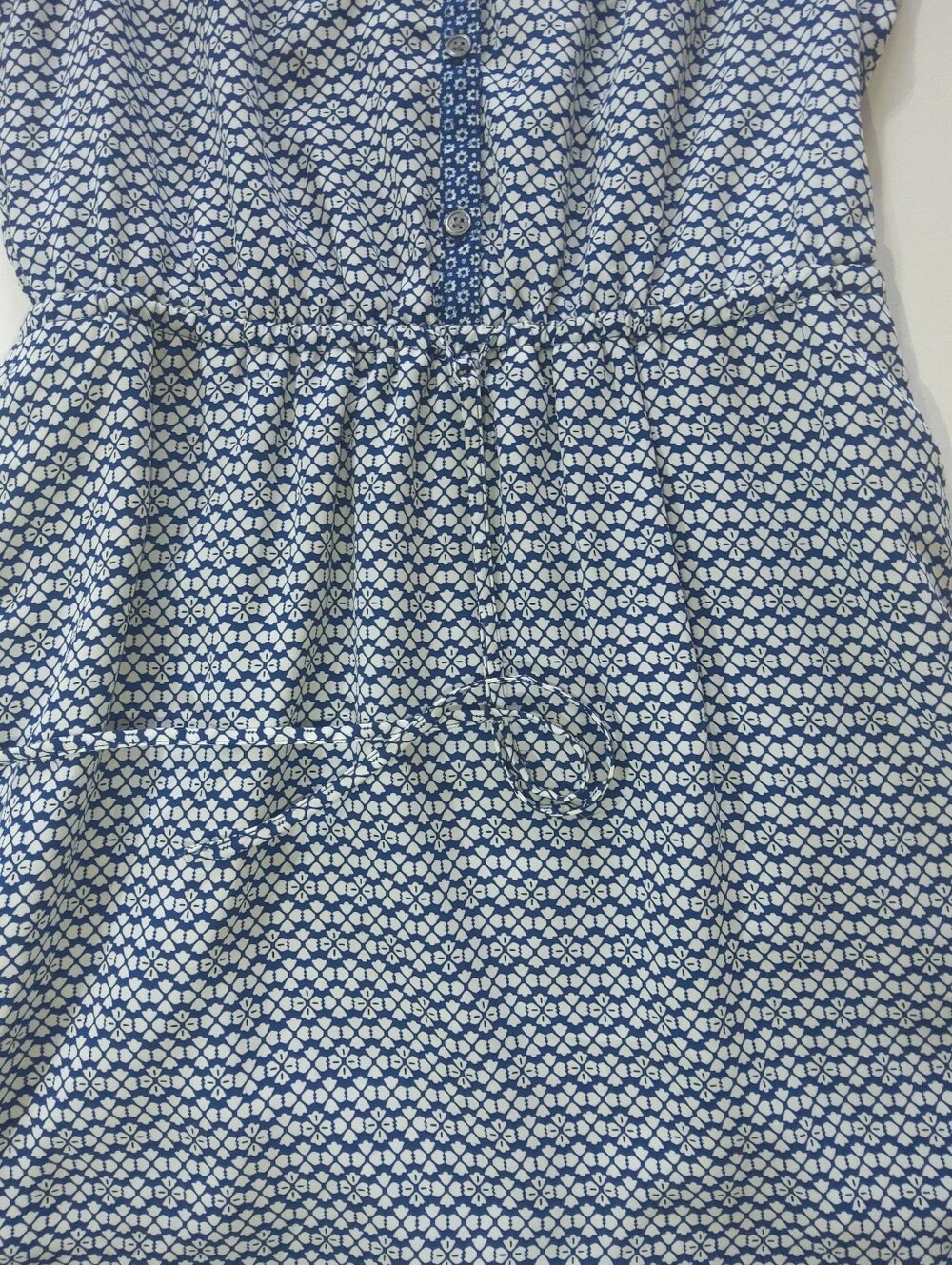 Gap Midi Dress Womens Size Small Blue White Geometric Coastal Casual Indie Boho - Picture 7 of 8